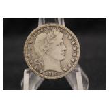 1910-P Barber Silver Quarter