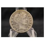1911-P Barber Silver Quarter