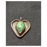 Silver and Green Turquoise Pendant 1.7g