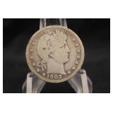 1902-P Barber Silver Quarter *Better Date