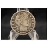 1901-P Barber Silver Quarter