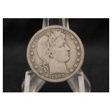 1909-D Barber Silver Quarter