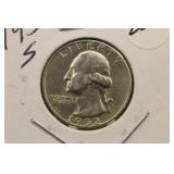 1952-S Washington Silver Quarter