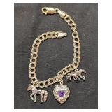 .925 Silver Charm Bracelet   15.4g