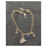 .925 Silver Adj. Charm Bracelet with Charms   5.8g
