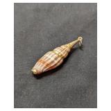 Natural Spindle Seashell Pendant W/Goldtone M