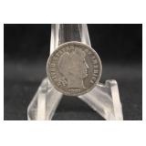 1907-S Barber Silver Dime