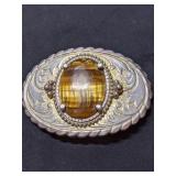 Vintage Western-Style Buckle w/Tiger Eye Stone