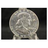 1963-D Uncirculated Franklin Silver Half Dollar