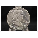 1963-D Uncirculated Franklin Silver Half Dollar