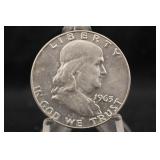 1963-D Uncirculated Franklin Silver Half Dollar