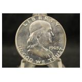 1963-D Uncirculated Franklin Silver Half Dollar