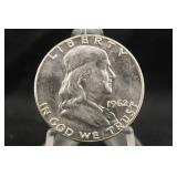 1962 Uncirculated Franklin Silver Half Dollar