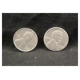 Lot of 2 1943-D Lincoln Steel Wheat Cents