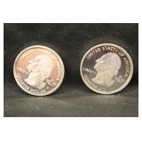 Lot of 2 Proof 90% Silver Quarters