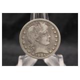 1904-O Barber Silver Quarter *Better Date