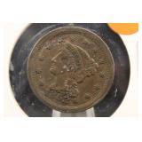 1853 Braided Hair Large Cent Coin