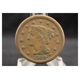 1844 Braided Hair Large Cent Coin