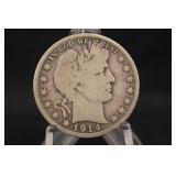 1914-S Barber Silver Half Dollar *Key Date