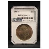1878-S Certified Morgan Silver Dollar Gold Toned
