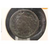 1849 Braided Hair Large Cent Coin