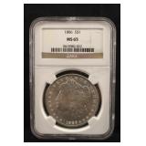 1886 MS65 Morgan Silver Dollar NGC Certified