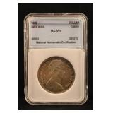 1966 Certified Large Beads Canada Silver Dollar