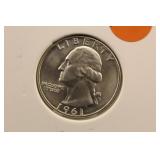 1961-D Uncirculated Washington Silver Quarter