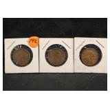 Lot of 3 Better Date Lincoln Wheat Cents *Read