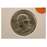 1941-D Uncirculated Washington Silver Quarter