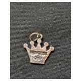 .925 Silver Princess Crown Pendant   .09g