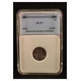 1943 Certified Lincoln Steel Wheat Cent
