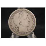 1912-D Barber Silver Half Dollar