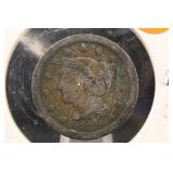 1849 Braided Hair Large Cent Coin