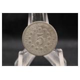 1868 Shield Nickel Coin