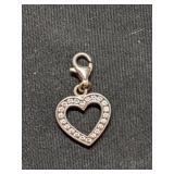 .925 Silver Heart Charm with Lobster Clasp  1.6g