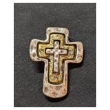 Artisan Cross Pendant w/Artist Stamp on Back