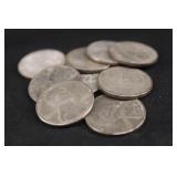 Lot of 9 Steel Wheat Cents