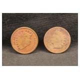 Lot of 2 Indian Head Cents 1902, 1895