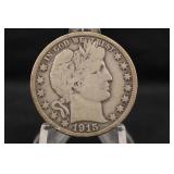 1915-P Barber Silver Half Dollar *Key Date 138,000