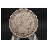 1910-P Barber Silver Half Dollar *Semi Key