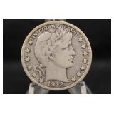 1912-D Barber Silver Half Dollar