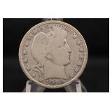 1914-P Barber Silver Half Dollar 124,610 Mintage