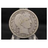 1912-S Barber Silver Half Dollar