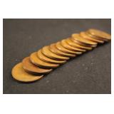 Roll of 14 1933-D Wheat Cents VG/F