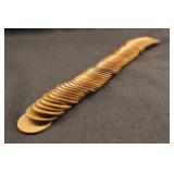 Roll of 49 1933 Wheat Cents VG/XF