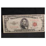 1953B $5 Red Seal Bank Note