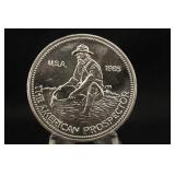 1985 1oz .999 Silver Engelhard Prospector