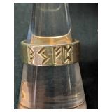 Sterling Silver Viking Alphabet Ring Size 7  3.1g