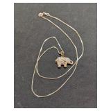 .925 Silver 20" Chain with .925 Silver Elephant